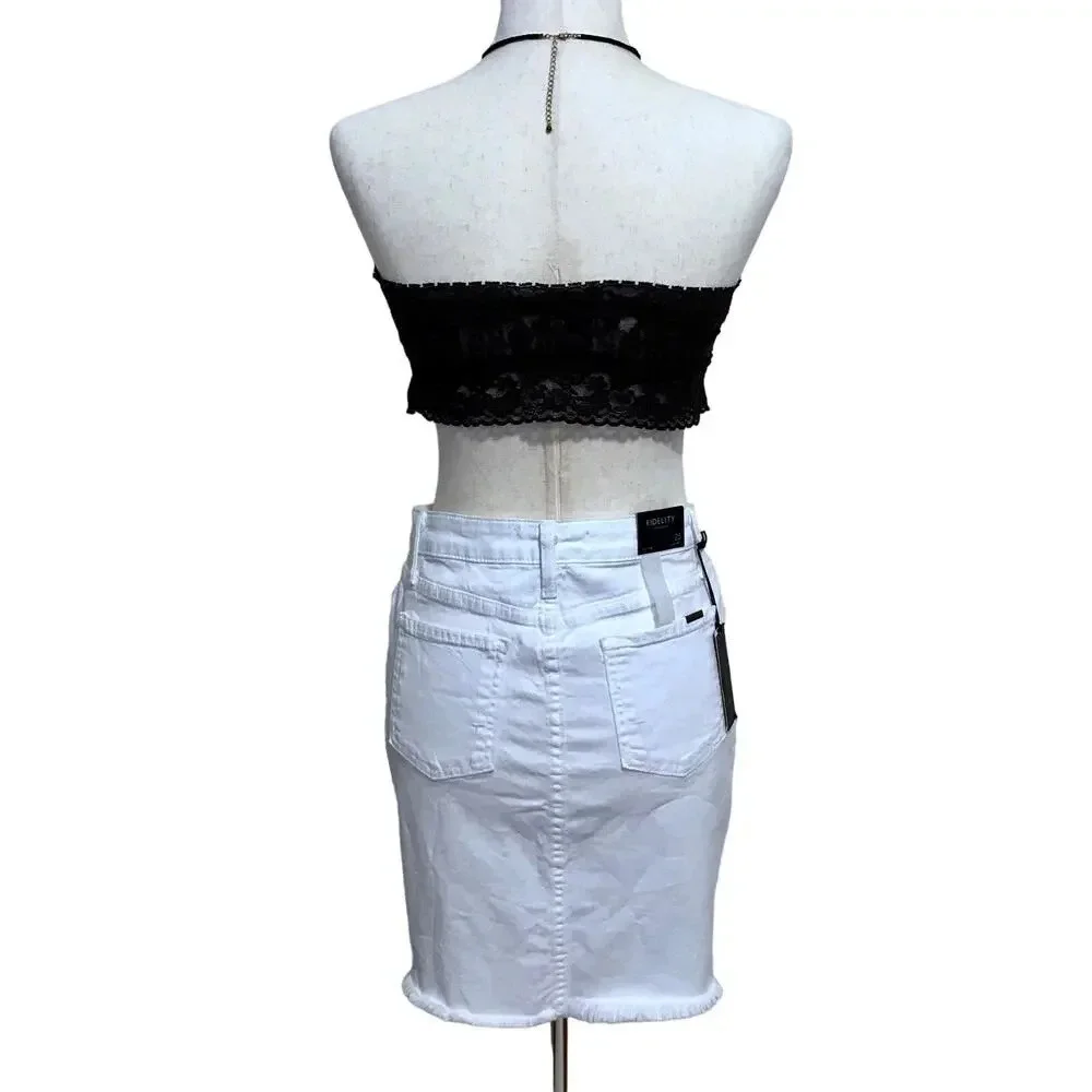 Fidelity Denim NWT White Jean Mini Skirt Women 25
